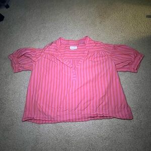 Anthropologie Striped Pink and Orange Women's Top